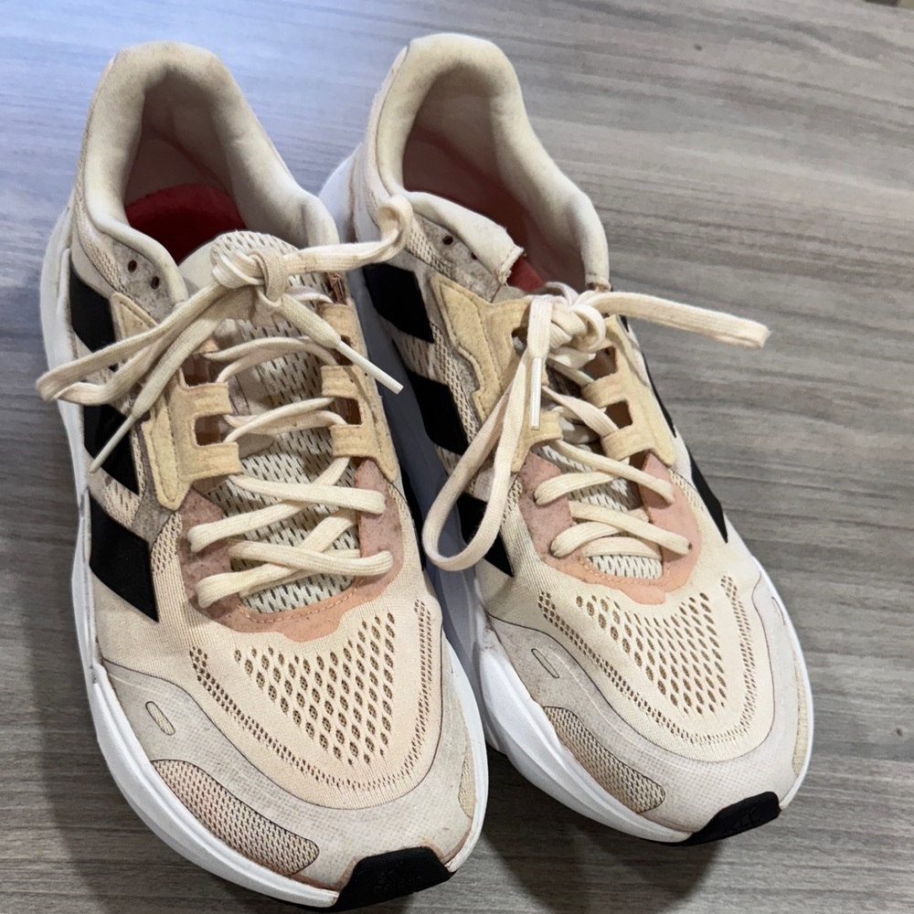 Adidas Women's Cream and Black Sneakers